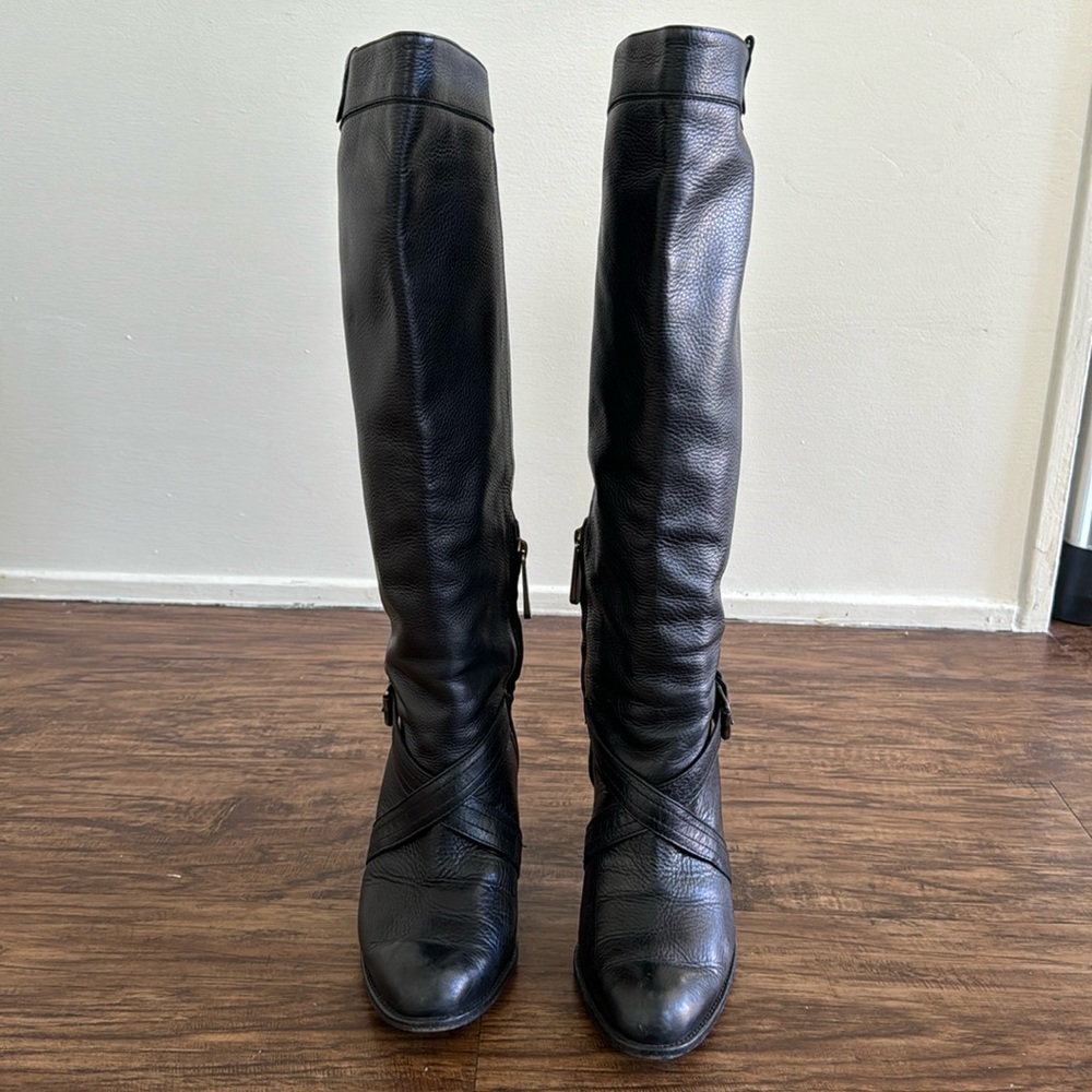 Pre-owned Bally Calfskin Leather Knee-high Boots